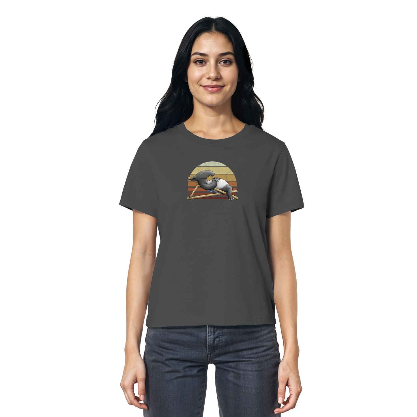 Lässiger Retro Sundown Tapir - Ladies Organic Shirt