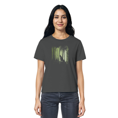 Einsamer Wolf im Zwielicht Wald  - Ladies Organic Shirt
