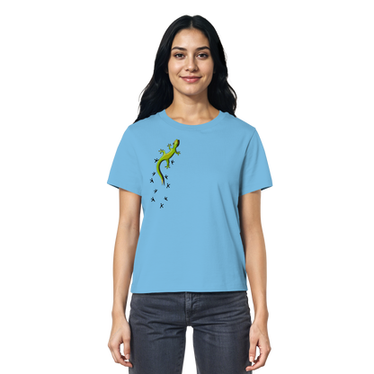 Kletternder Gecko mit Spuren - Ladies Organic Shirt