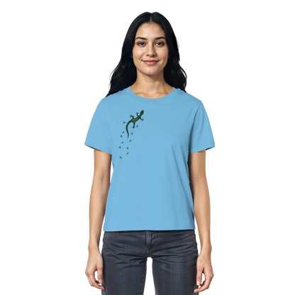 Gecko Eidechse Silhouette dunkel - Ladies Organic Shirt