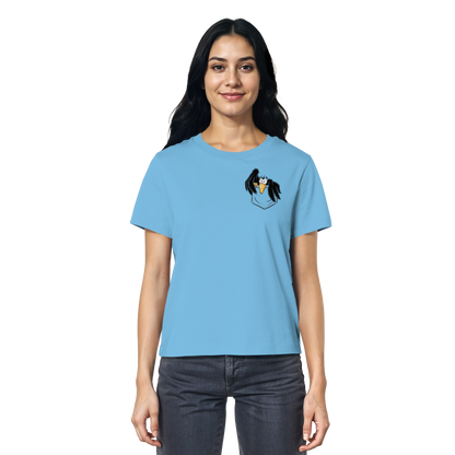 Kleiner Rabe | schwarze Krähe In Tasche - Ladies Organic Shirt