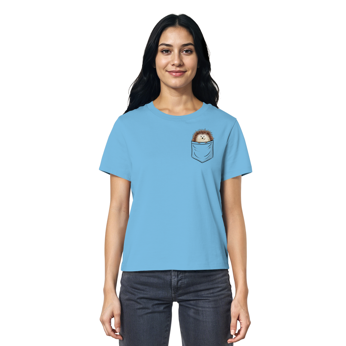 Lustiger Igel in Deiner Brust-Tasche - Ladies Organic Shirt