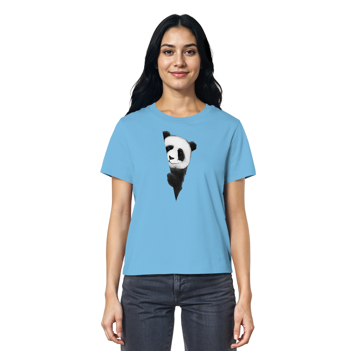Panda Bär Illustration - Ladies Organic Shirt
