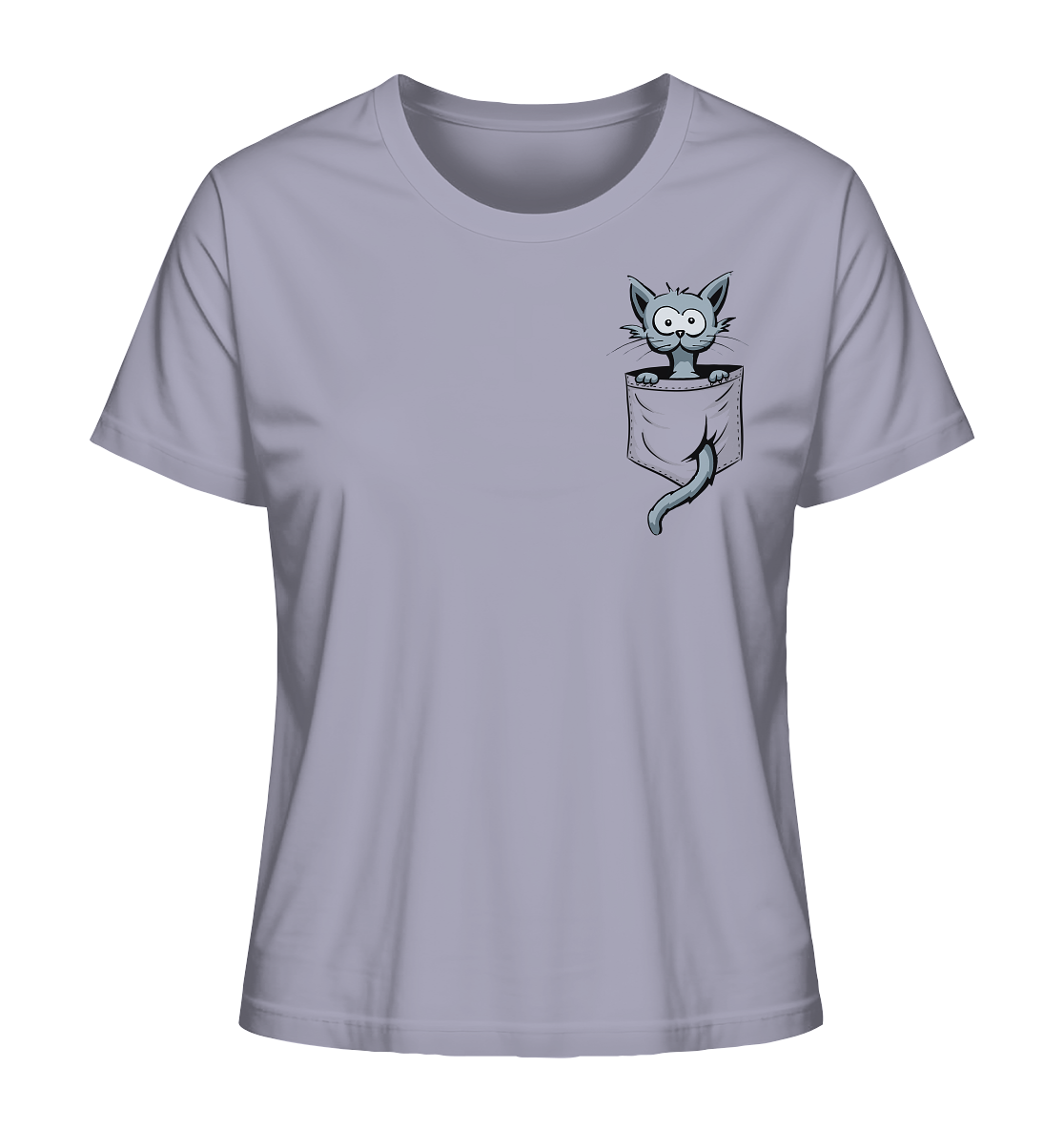 Verrückte Katze in Deiner Brust-Tasche - Ladies Organic Shirt