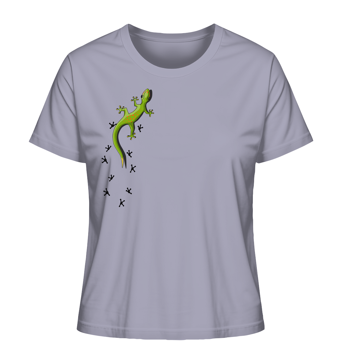 Kletternder Gecko mit Spuren - Ladies Organic Shirt