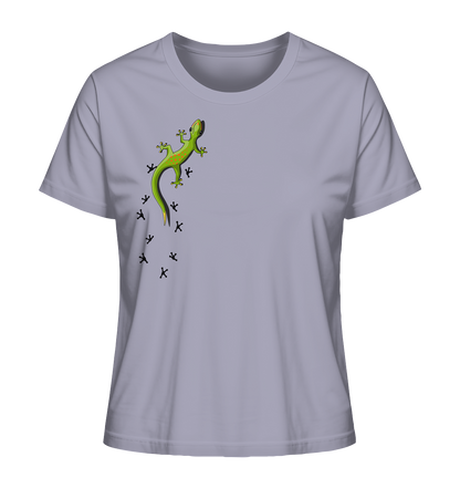 Kletternder Gecko mit Spuren - Ladies Organic Shirt