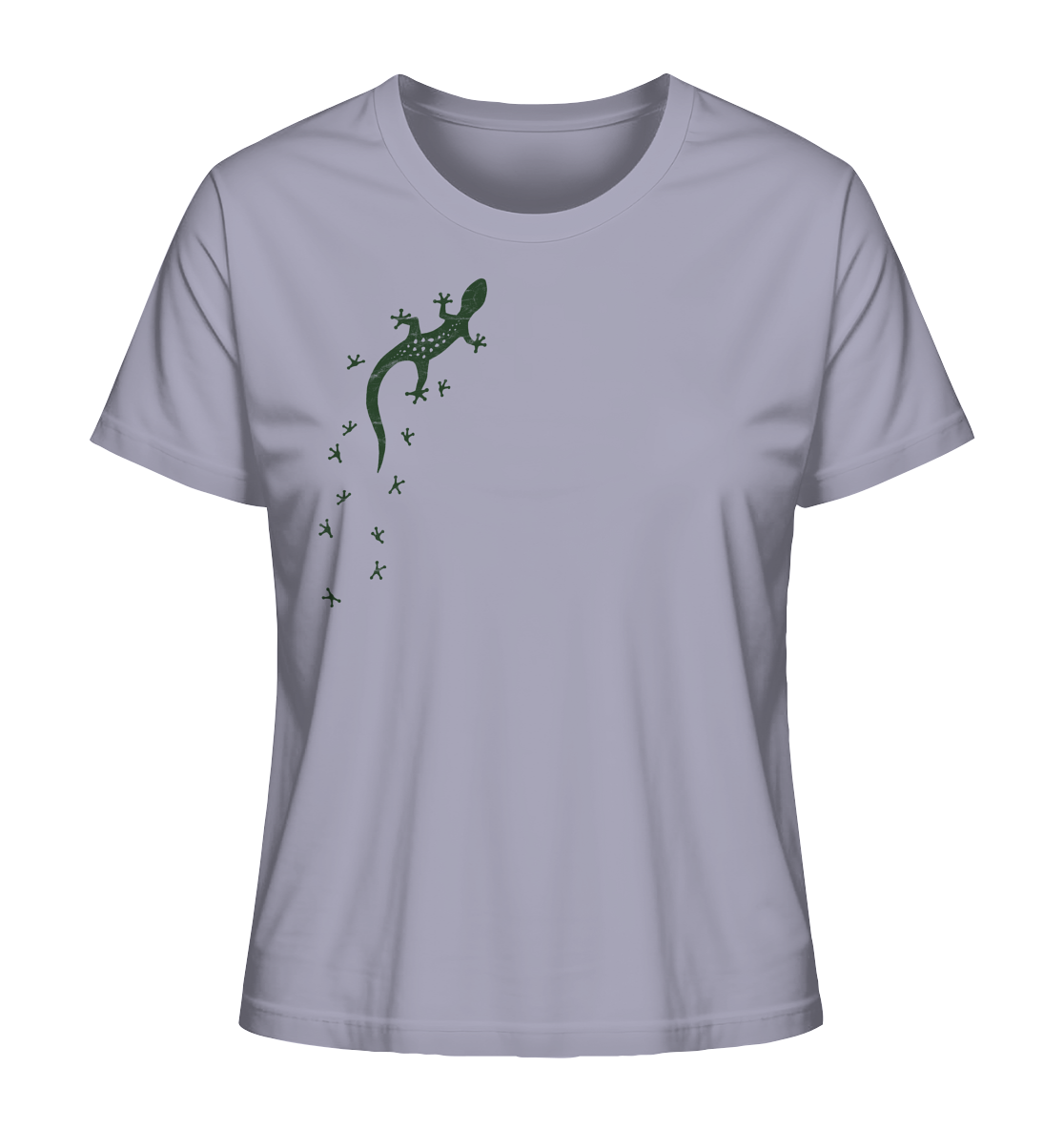 Gecko Eidechse Silhouette dunkel - Ladies Organic Shirt