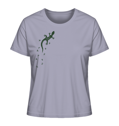 Gecko Eidechse Silhouette dunkel - Ladies Organic Shirt