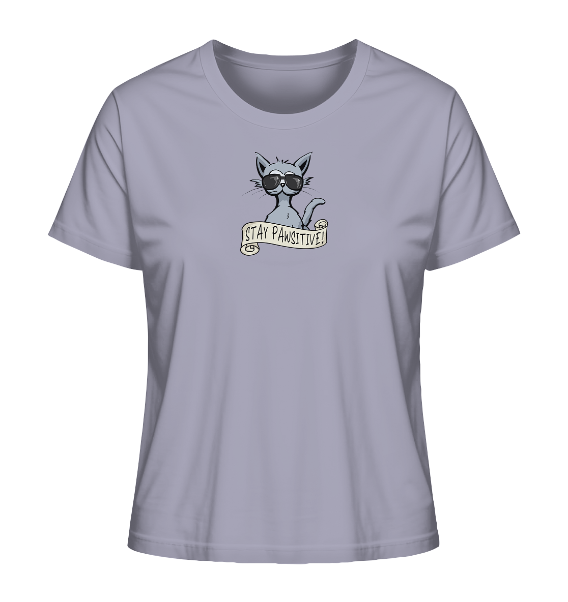 Stay Pawsitive Bleib lässig Hipster Katze - Ladies Organic Shirt
