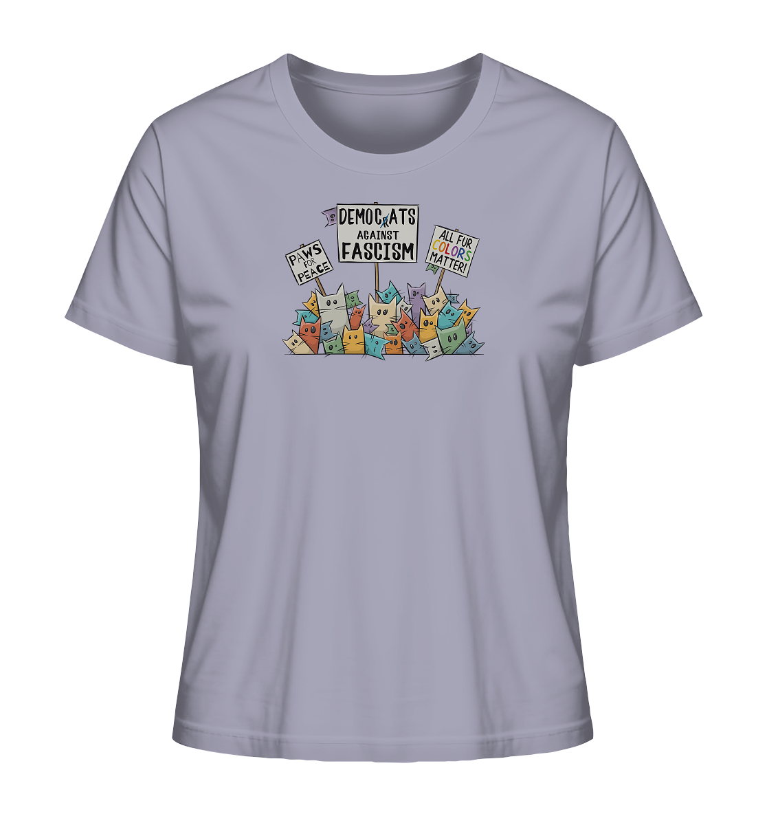 Demo-Katzen gegen Faschismus und für Vielfalt - Ladies Organic Shirt