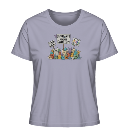 Demo-Katzen gegen Faschismus und für Vielfalt - Ladies Organic Shirt