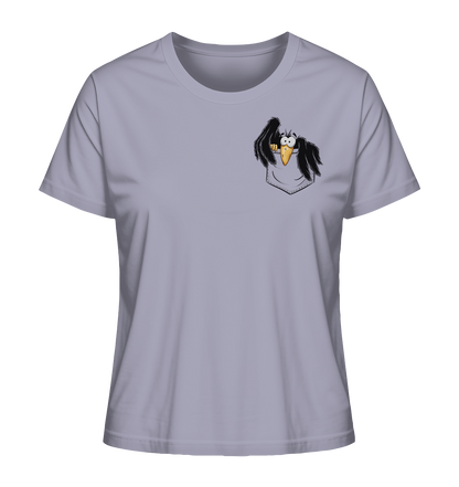 Kleiner Rabe | schwarze Krähe In Tasche - Ladies Organic Shirt