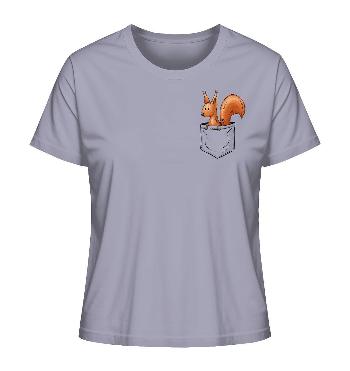 Lässiges Eichhörnchen In Tasche - Ladies Organic Shirt
