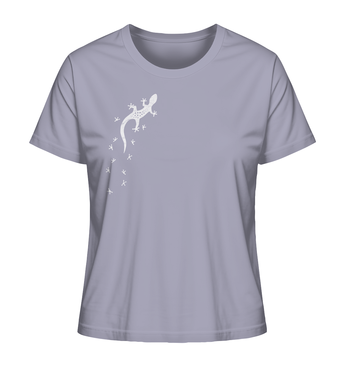 Gecko Eidechse Silhouette hell - Ladies Organic Shirt