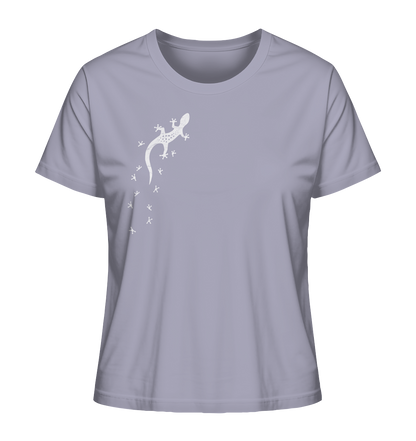 Gecko Eidechse Silhouette hell - Ladies Organic Shirt