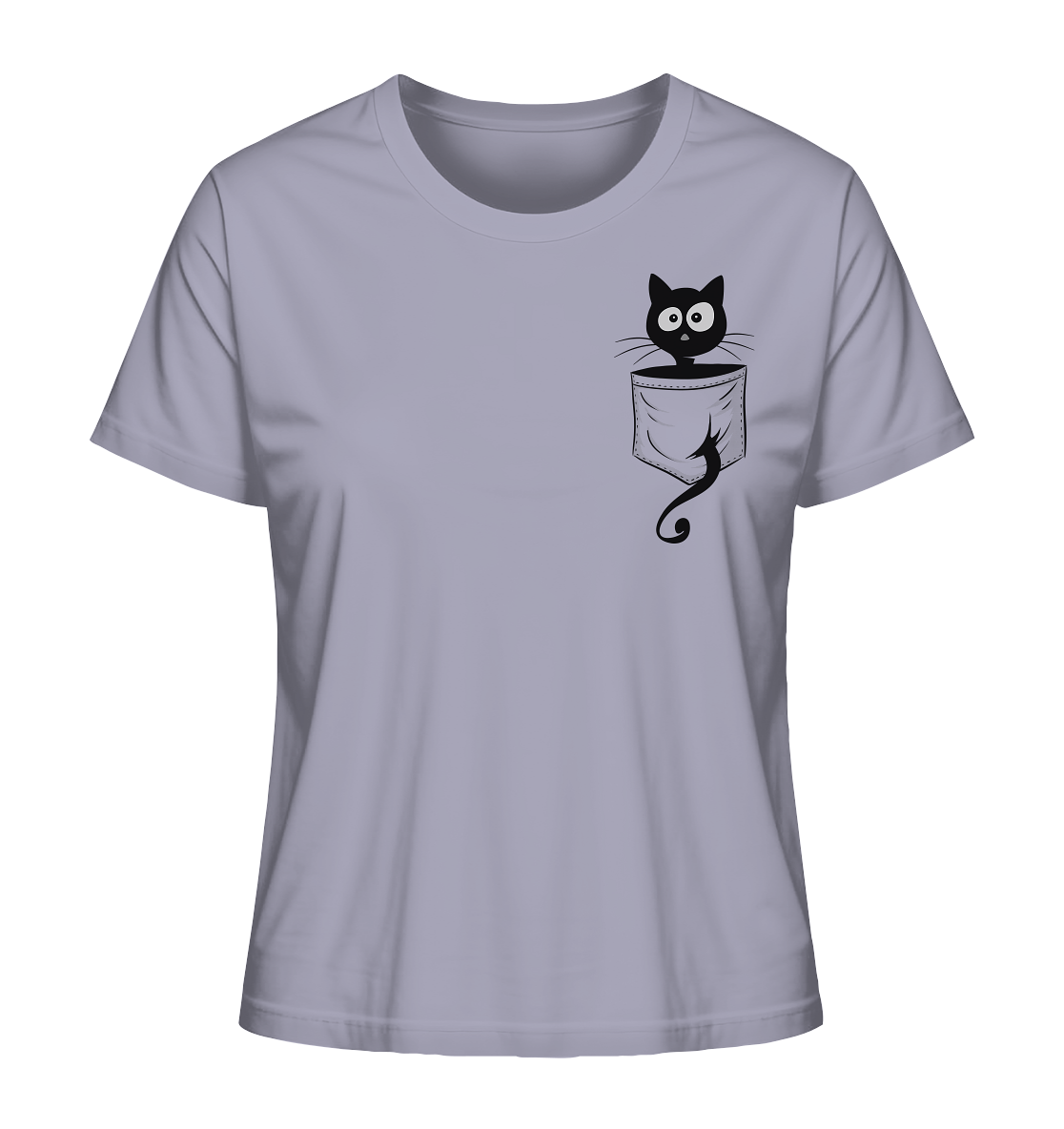 Schwarze Katze in der Tasche - Ladies Organic Shirt