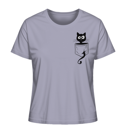 Schwarze Katze in der Tasche - Ladies Organic Shirt