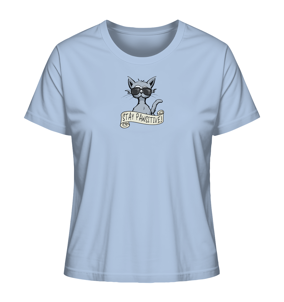 Stay Pawsitive Bleib lässig Hipster Katze - Ladies Organic Shirt