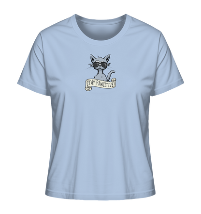 Stay Pawsitive Bleib lässig Hipster Katze - Ladies Organic Shirt