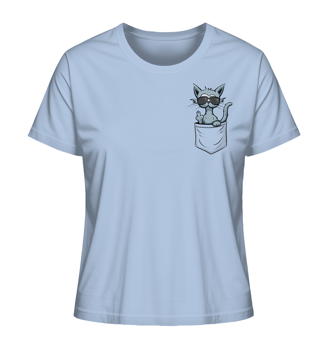 "Fuck Off" Mittelfinger Katze in der Tasche - Ladies Organic Shirt