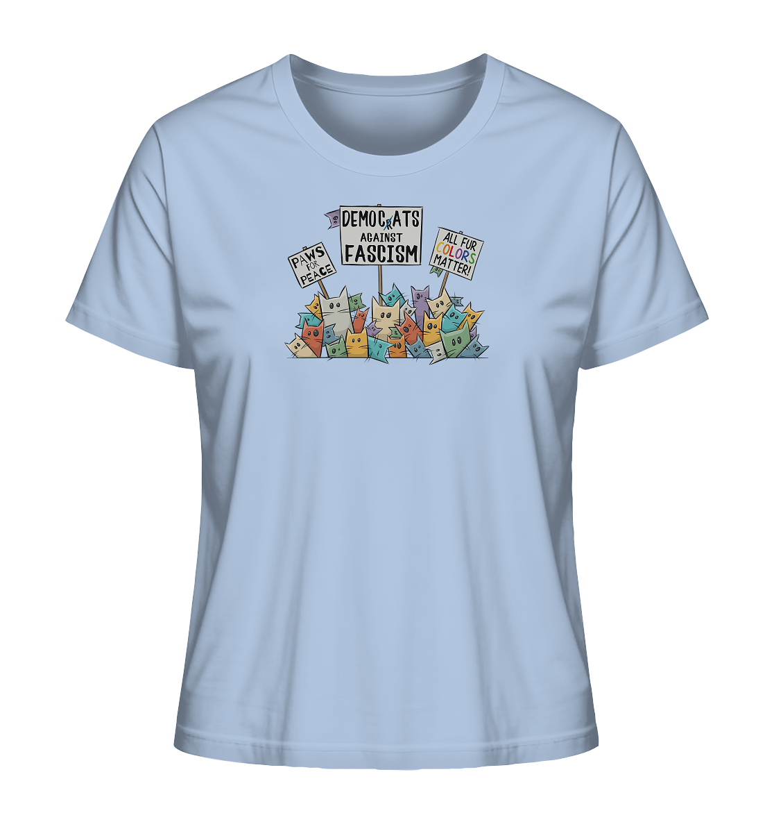 Demo-Katzen gegen Faschismus und für Vielfalt - Ladies Organic Shirt