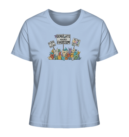 Demo-Katzen gegen Faschismus und für Vielfalt - Ladies Organic Shirt