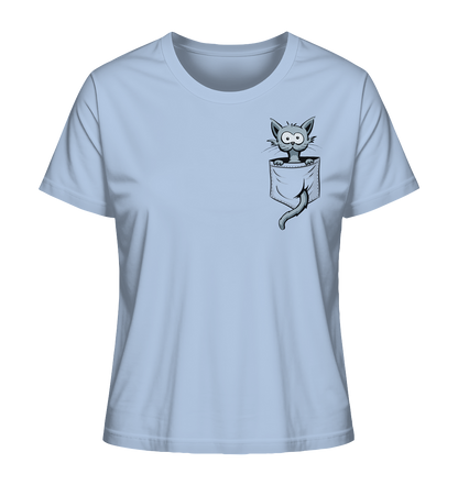 Verrückte Katze in Deiner Brust-Tasche - Ladies Organic Shirt