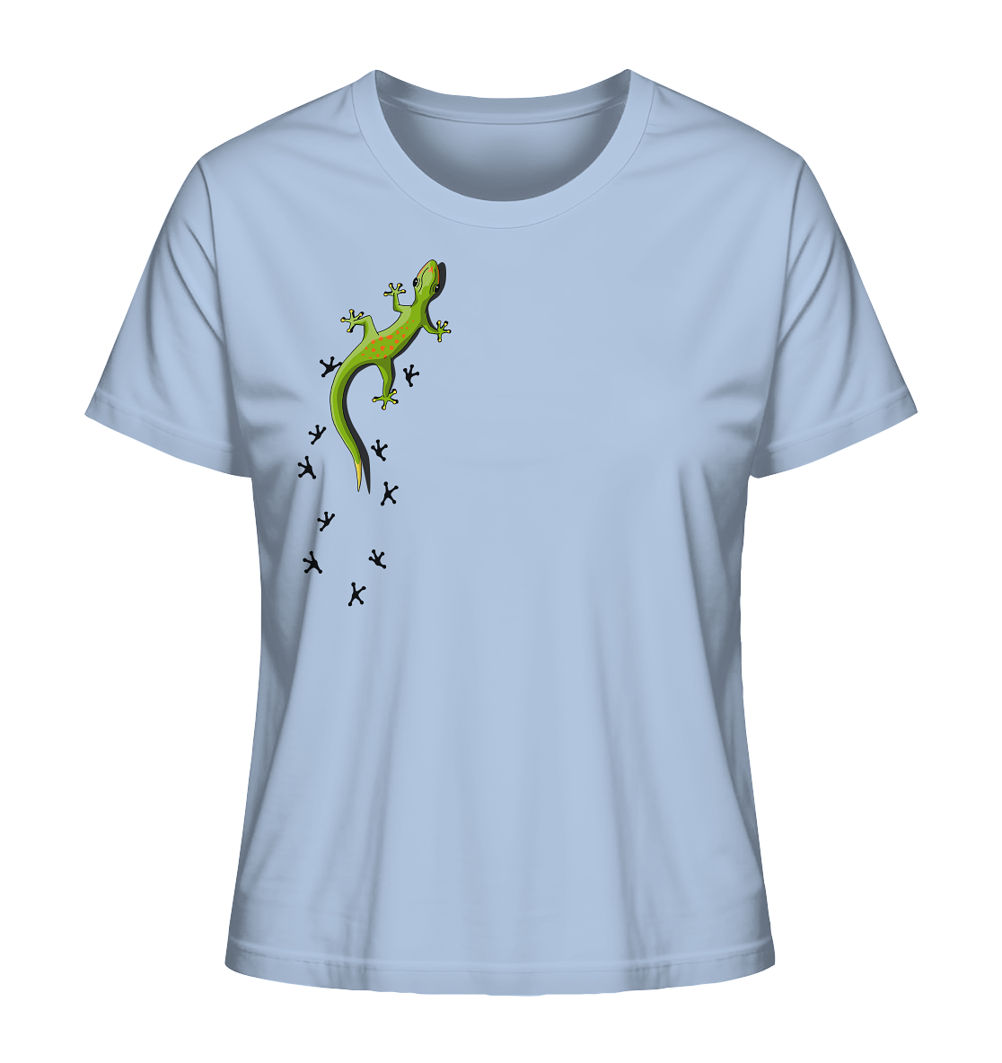 Kletternder Gecko mit Spuren - Ladies Organic Shirt