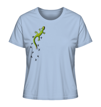 Kletternder Gecko mit Spuren - Ladies Organic Shirt