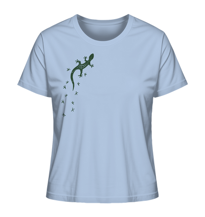 Gecko Eidechse Silhouette dunkel - Ladies Organic Shirt