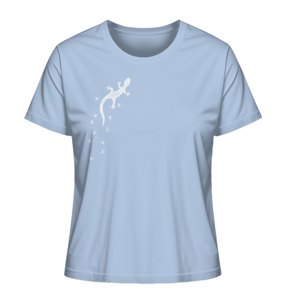 Gecko Eidechse Silhouette hell - Ladies Organic Shirt