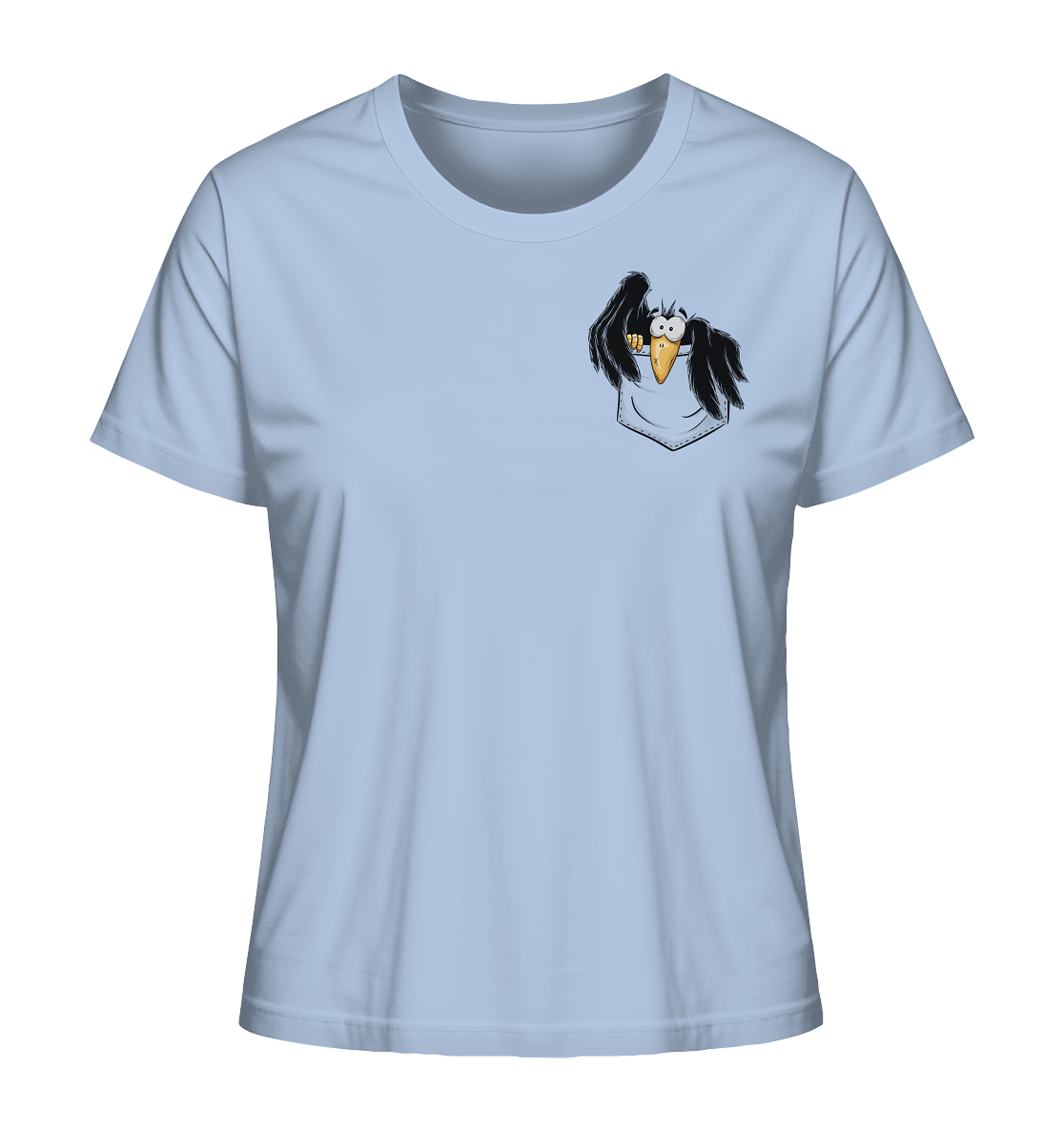 Kleiner Rabe | schwarze Krähe In Tasche - Ladies Organic Shirt