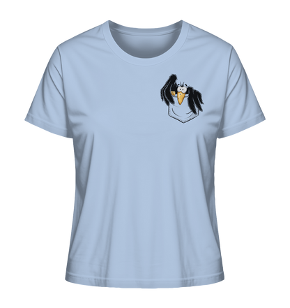 Kleiner Rabe | schwarze Krähe In Tasche - Ladies Organic Shirt