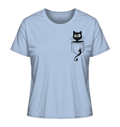 Schwarze Katze in der Tasche - Ladies Organic Shirt