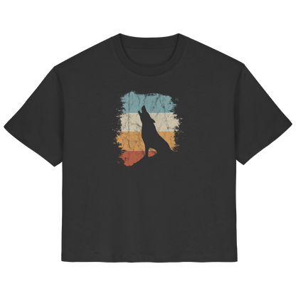 Retro Style lässig heulender Wolf  - Ladies Organic Shirt