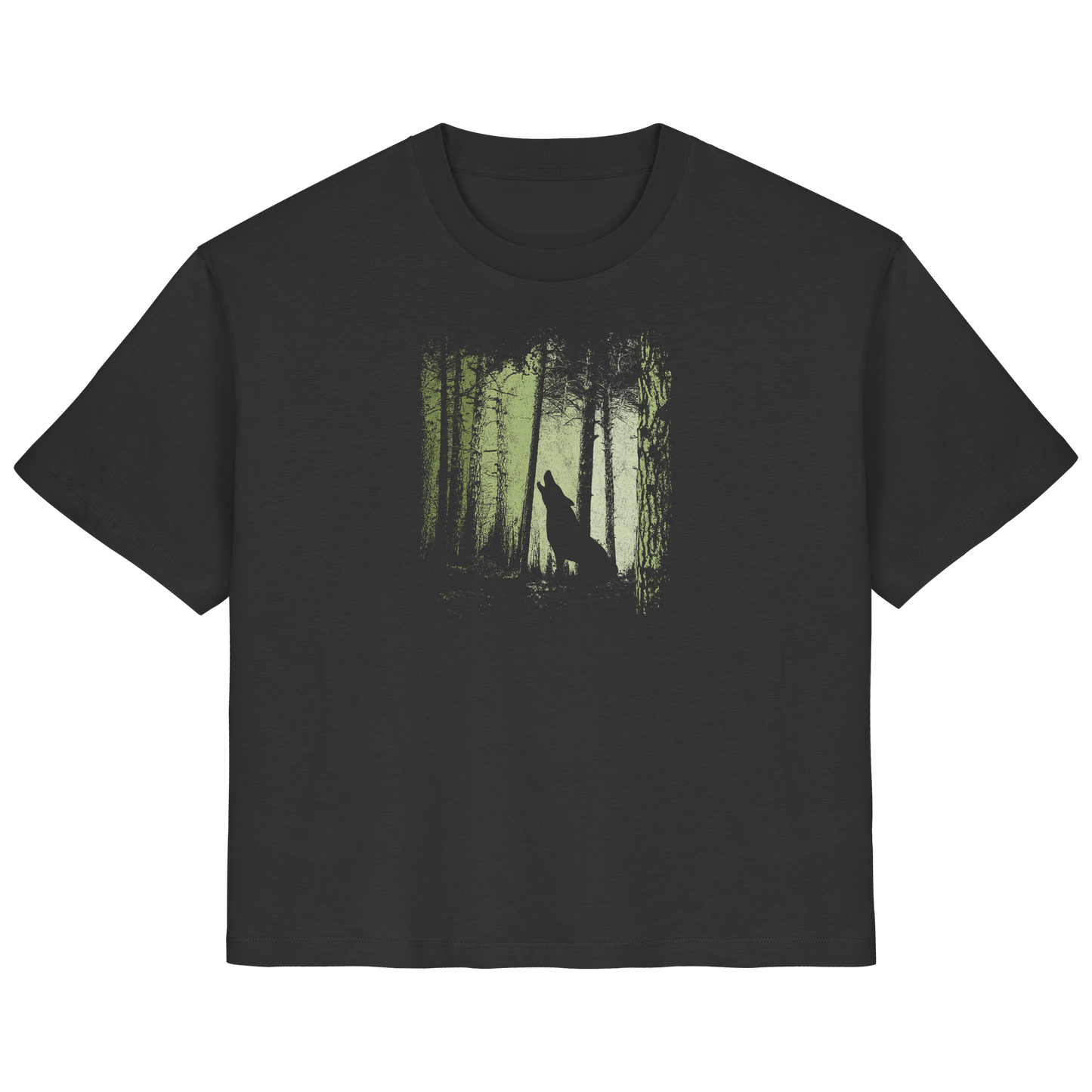 Einsamer Wolf im Zwielicht Wald  - Ladies Organic Shirt