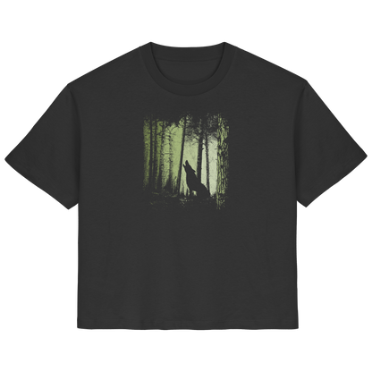 Einsamer Wolf im Zwielicht Wald  - Ladies Organic Shirt