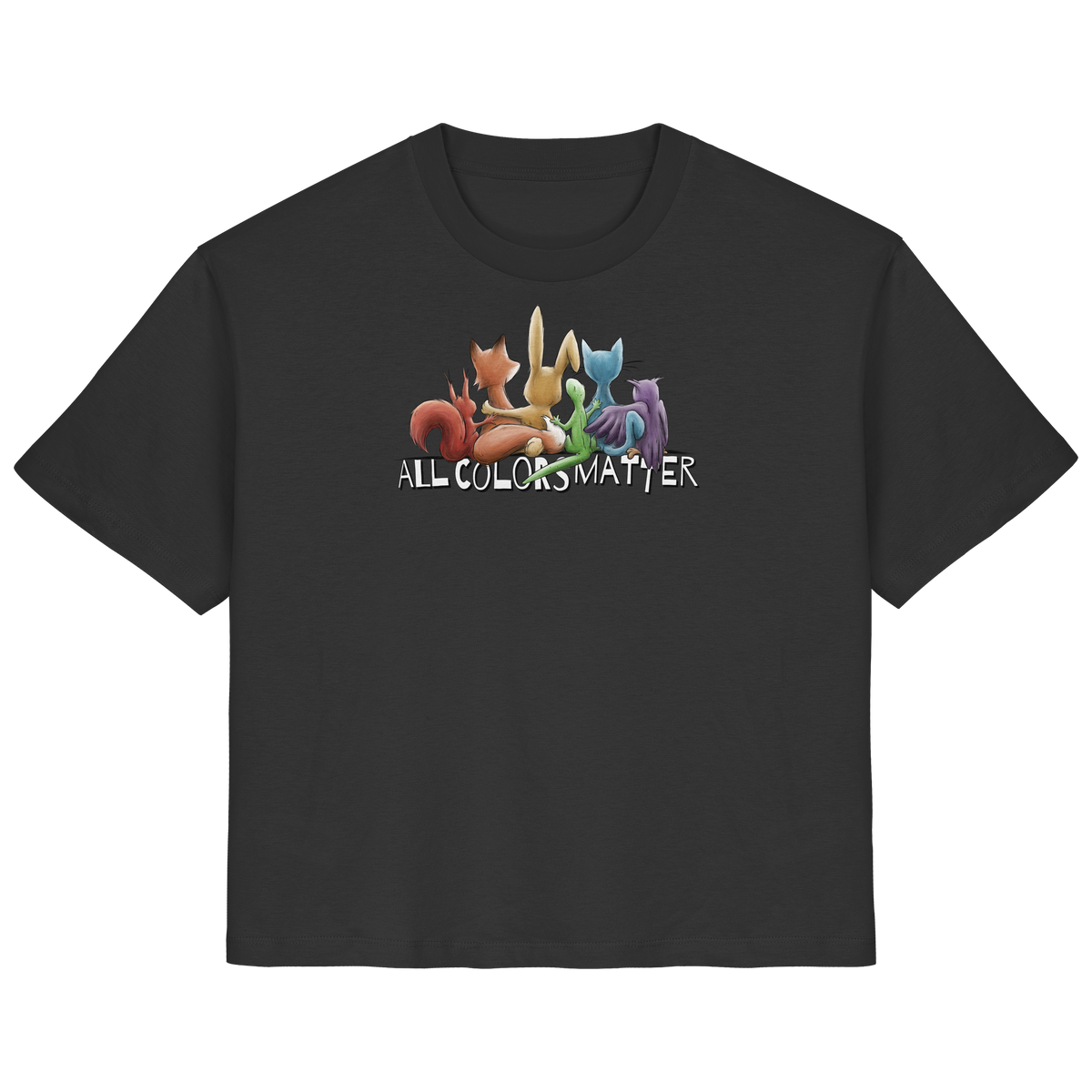 All Colors Matter! Regenbogen Tiere für Vielfalt - Ladies Organic Shirt