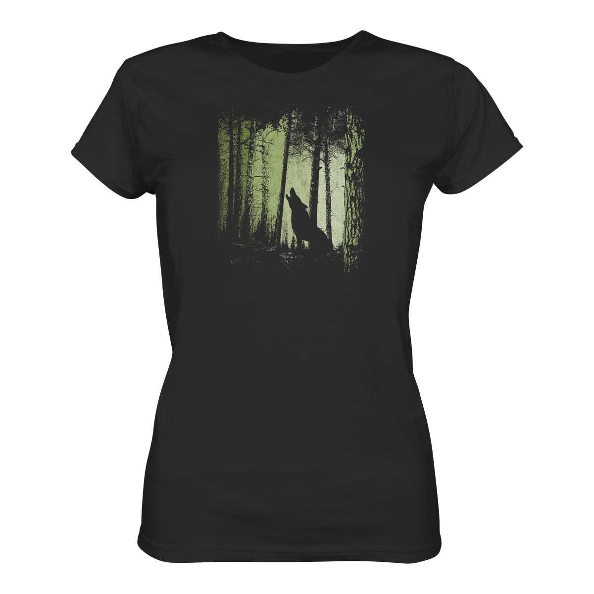 Einsamer Wolf im Zwielicht Wald  - Ladies Organic Shirt