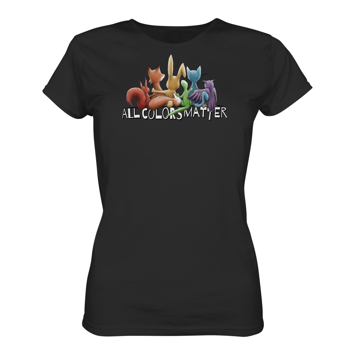 All Colors Matter! Regenbogen Tiere für Vielfalt - Ladies Organic Shirt