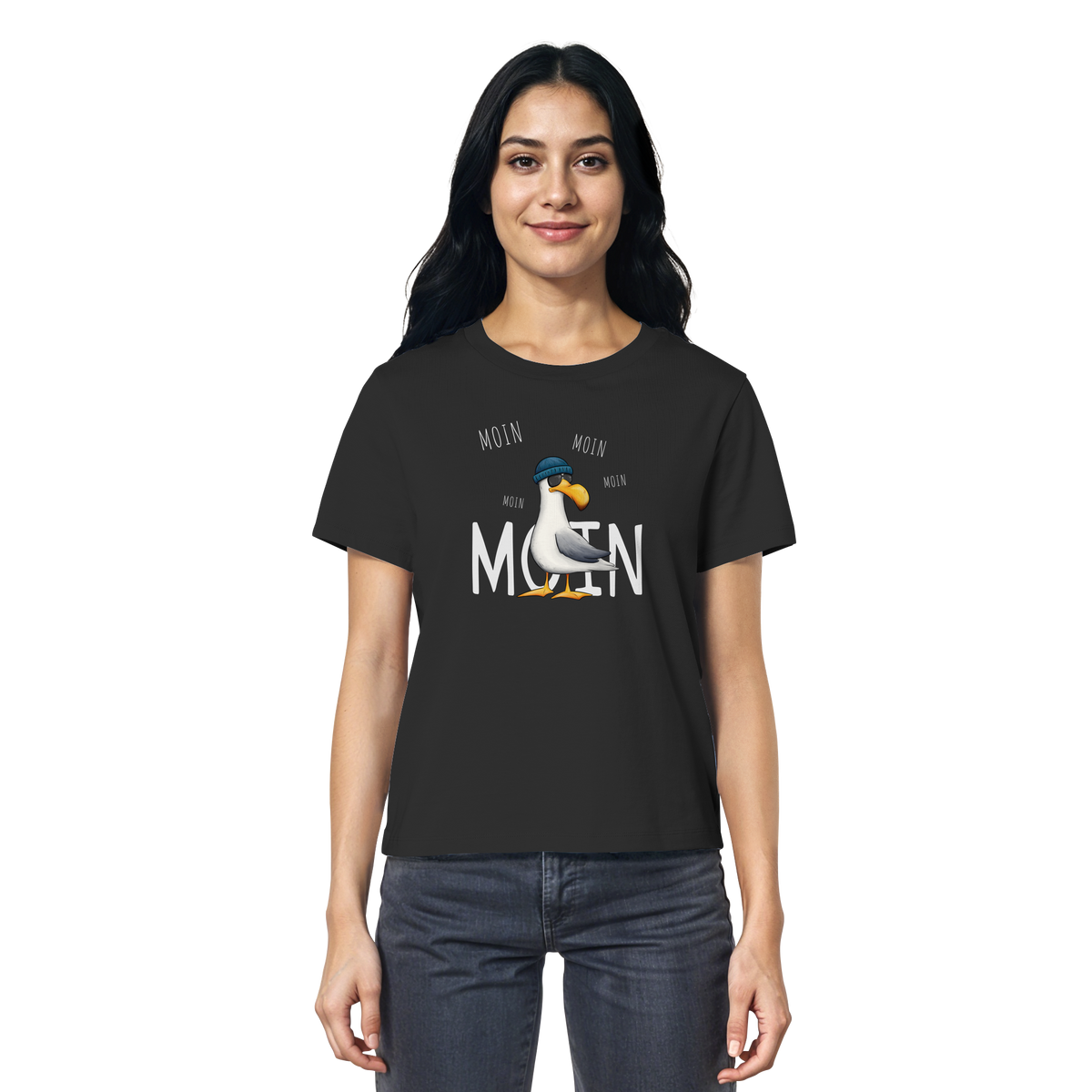 Moin Moin Lässige Hipster Möwe  - Ladies Organic Shirt