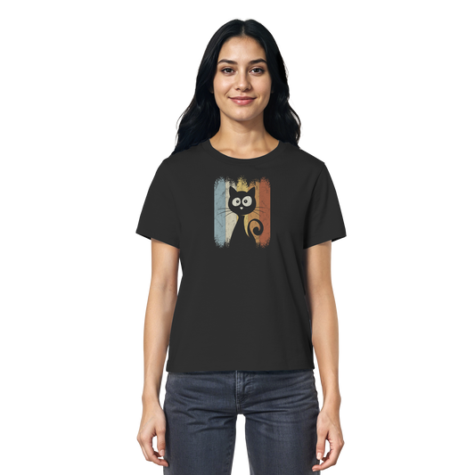 Retro Katze Silhouette - Ladies Organic Shirt