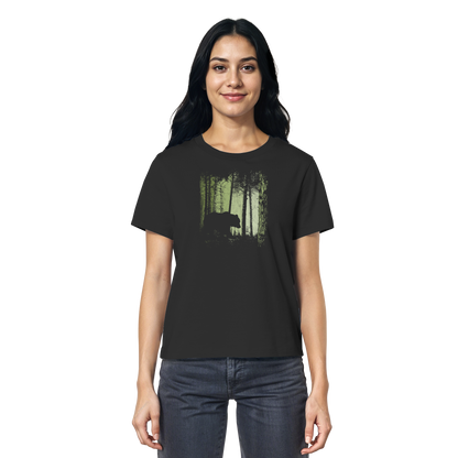 Braunbär im Zwielicht Wald - Ladies Organic Shirt