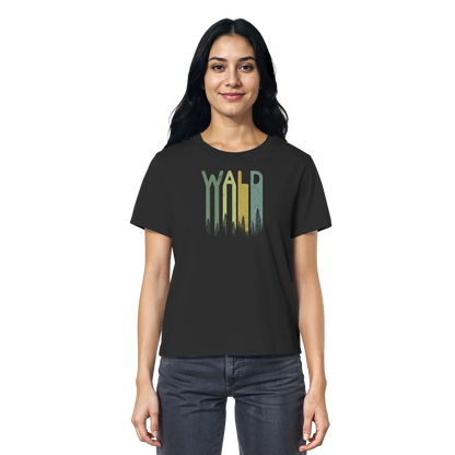 Wald Retro Forst Schriftzug - Ladies Organic Shirt