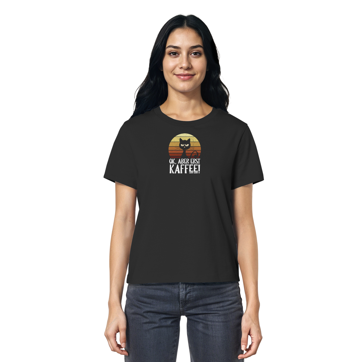 Ok, aber erst Kaffee | launische Katze - Ladies Organic Shirt