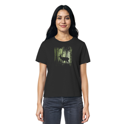 Hirsch im Zwielicht Wald - Ladies Organic Shirt
