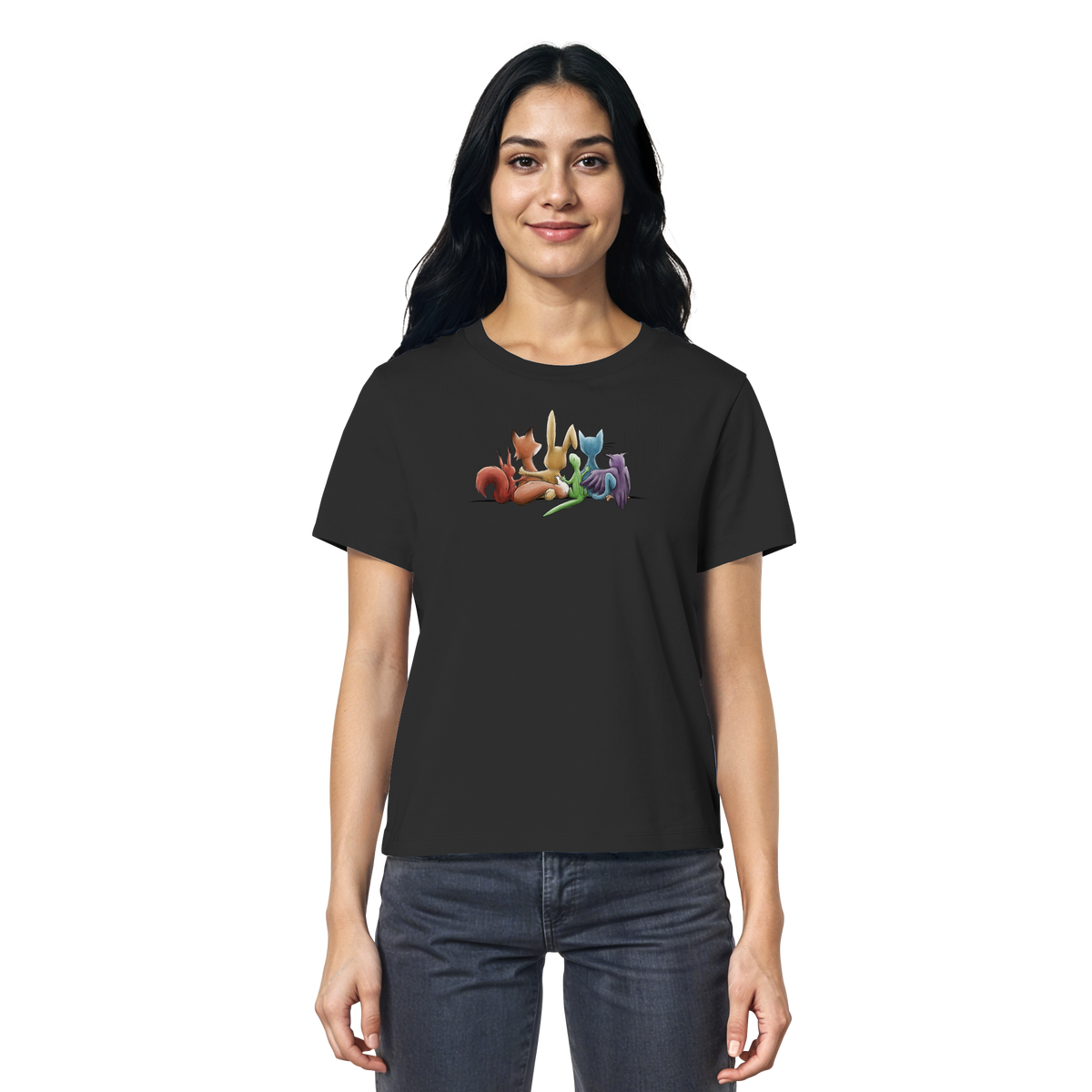 Regenbogen Tiere für Freundschaft, Toleranz und Vielfalt - Ladies Organic Shirt