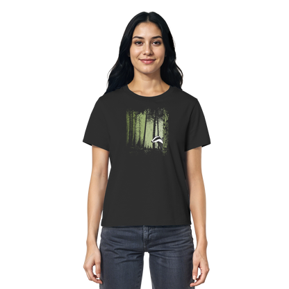 frecher Dachs im Zwielicht Wald - Ladies Organic Shirt