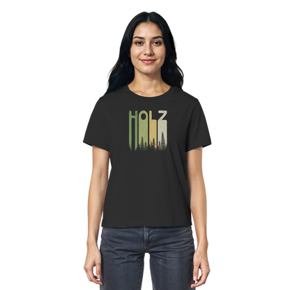 Holz Retro Wald Schriftzug - Ladies Organic Shirt