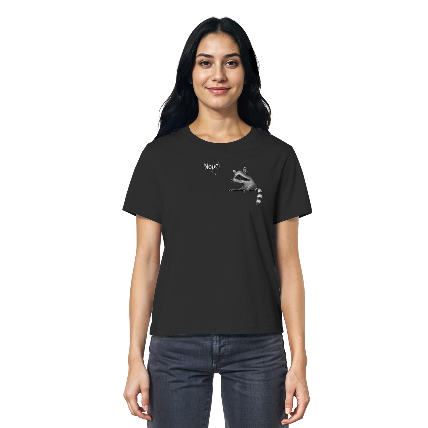 Nope! Frecher verwegener Waschbär - Ladies Organic Shirt